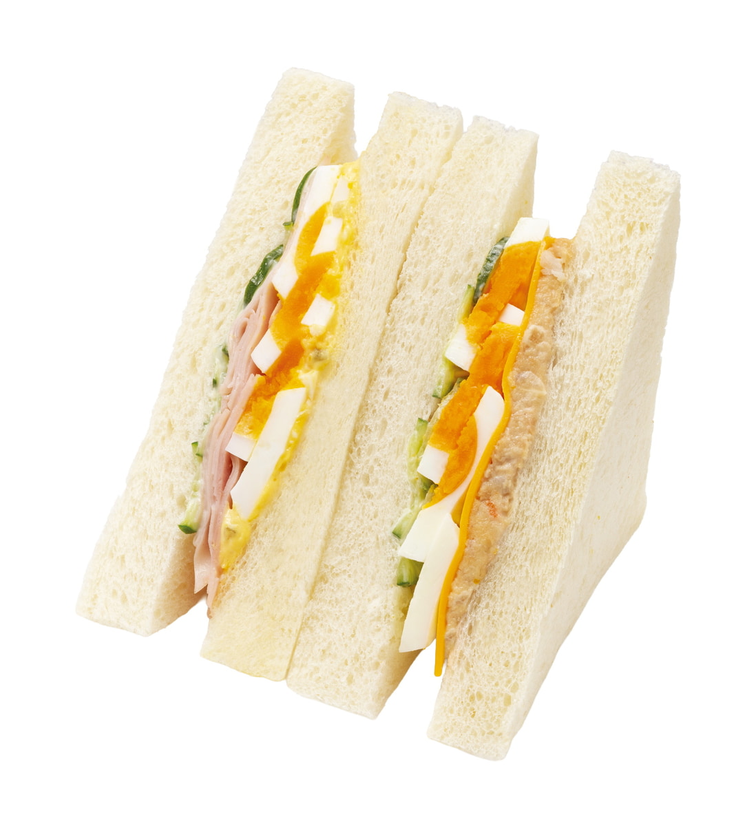 「3種のミックスサンド」の約1.4倍の重量の「大きなサンドイッチ 人気野菜の彩りミックス」(430円)