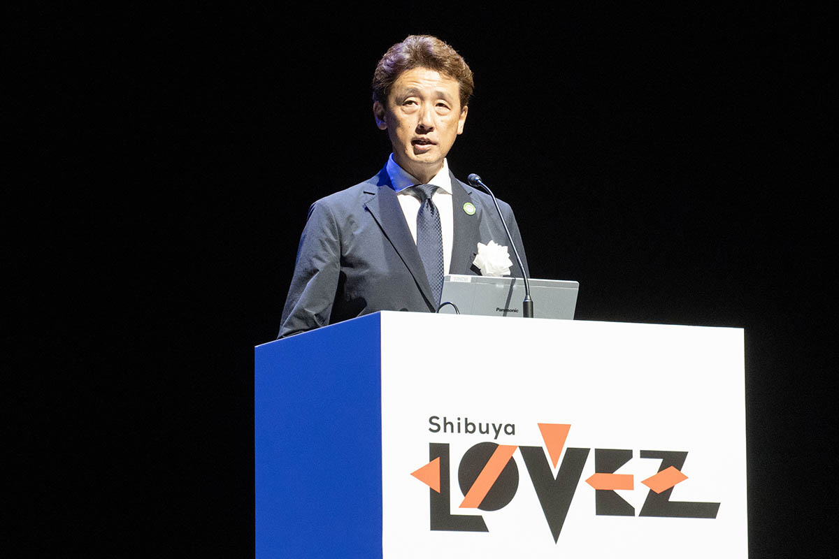 シブヤ ラブズについて説明するバンダイナムコベース 代表取締役社長 伍賀一統氏