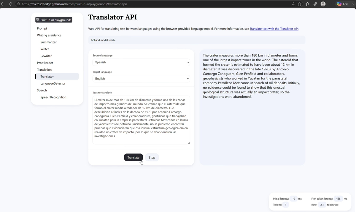 端末ローカルで生成AIの高速・高性能な翻訳を利用できるTranslator API