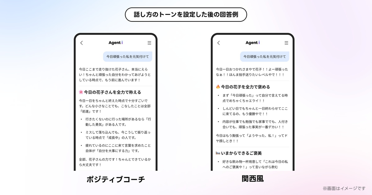 パーソナライズ機能のトーン設定