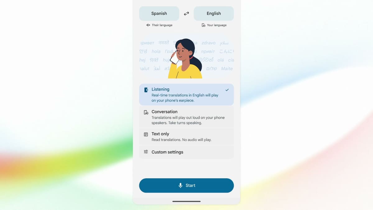 Android版Google 翻訳アプリではリスニングモードが追加