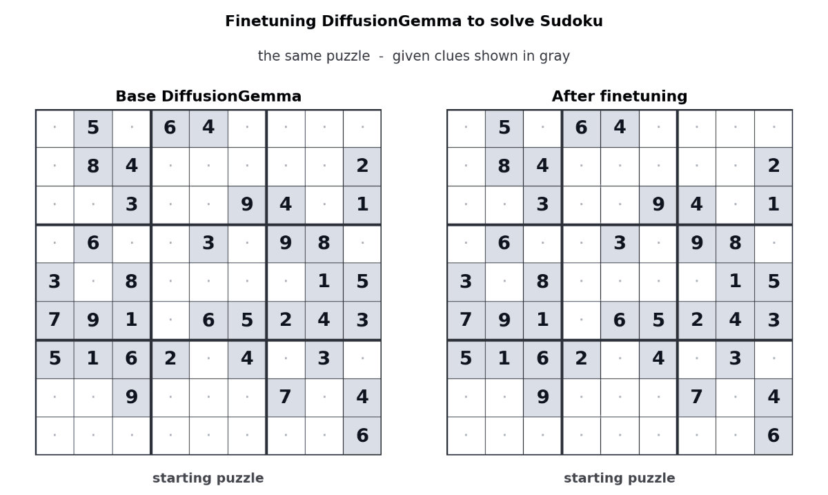 数独を通常のGemmaより高速に解決