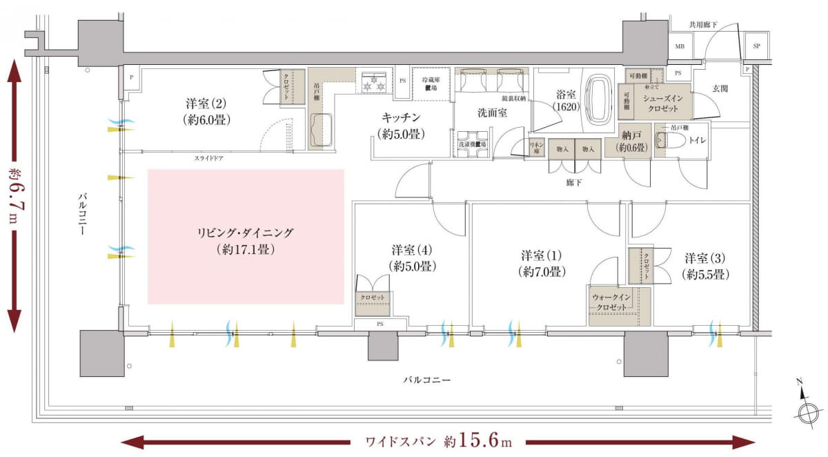 4LDK・105.78㎡ 間取り図(Gタイプ)