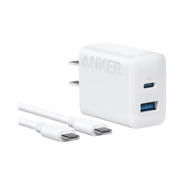 USB急速充電 Anker Charger(20W, 2-Port)with USB-C & USB-Cケーブル：1,690円