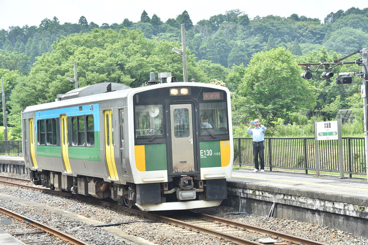 久留里駅に停車中の列車