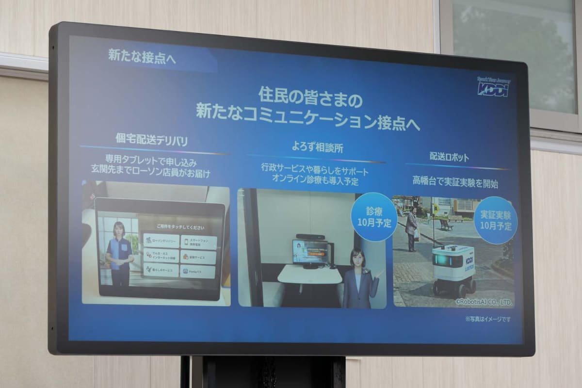 団地という閉じたエリアという特徴を活かして、車輪の付いた配送ロボットを利用した配送サービスの実証実験も実施する