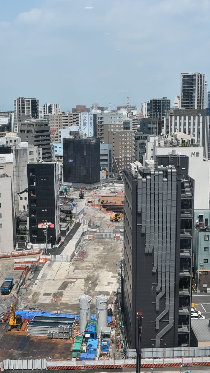 名古屋駅太閤口でのリニア中央新幹線の工事(筆者撮影)