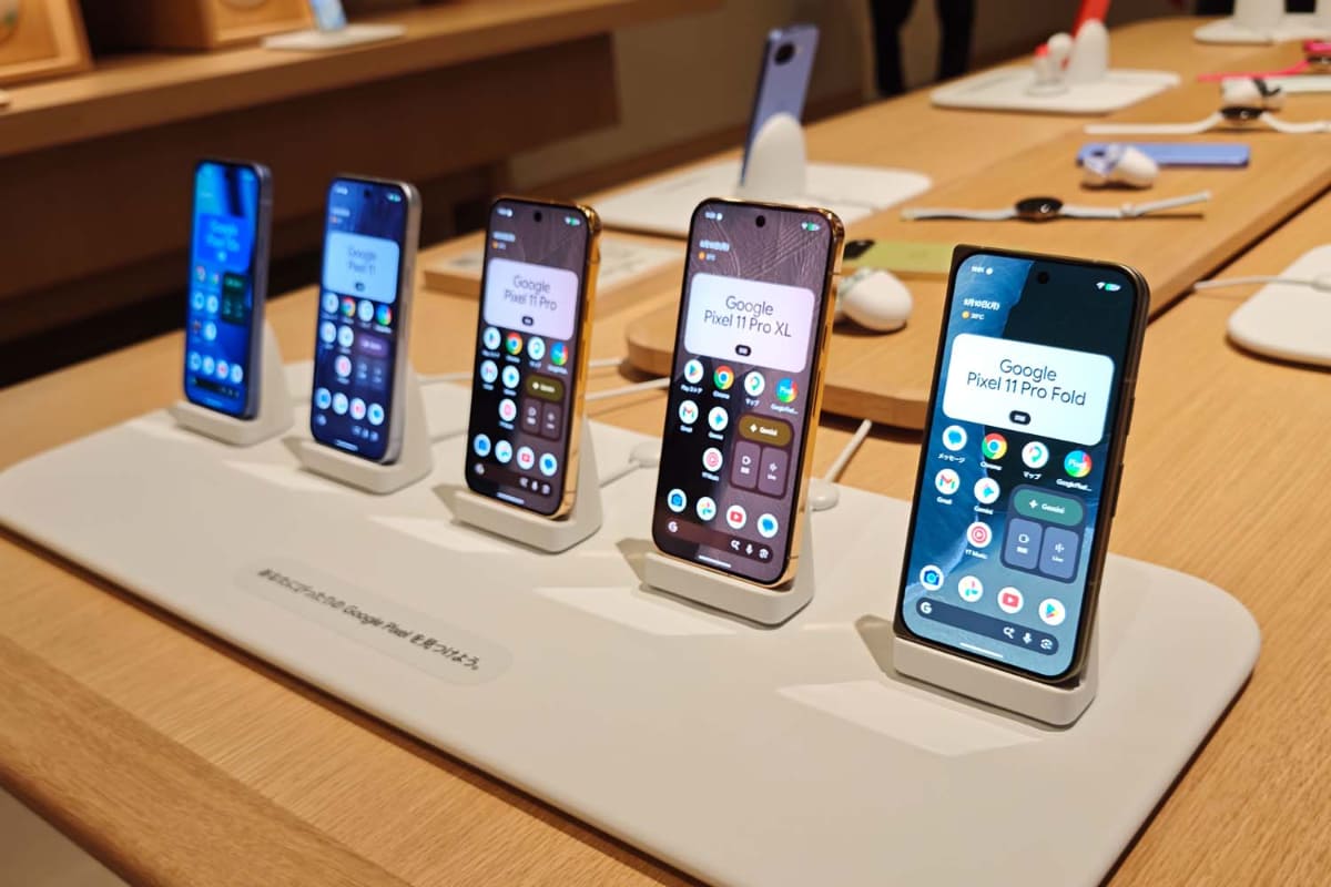 Pixel 11シリーズ。撮影は「Google Store 表参道」にて