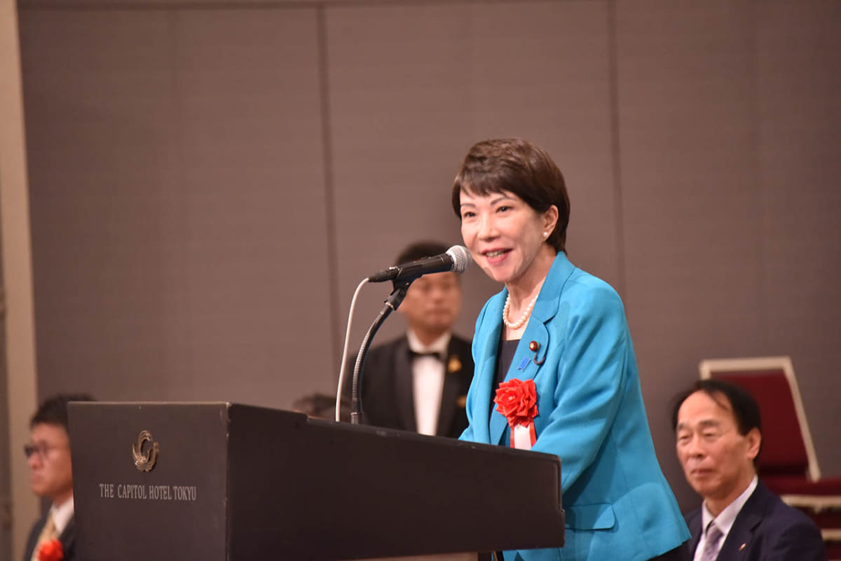 リニア中央新幹線建設促進期成同盟会の会合に高市早苗経済安全保障担当大臣(当時)も出席した(24年6月撮影)