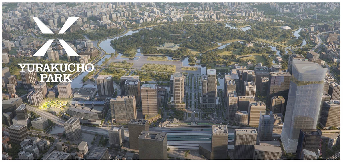 丸の内エリア全体から見た「YURAKUCHO PARK」。イメージ画像左手に位置する