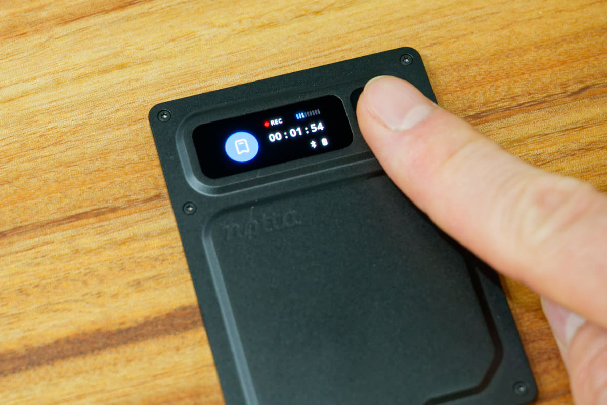 録音中に短くボタンを押すとそのタイミングをブックマークできる