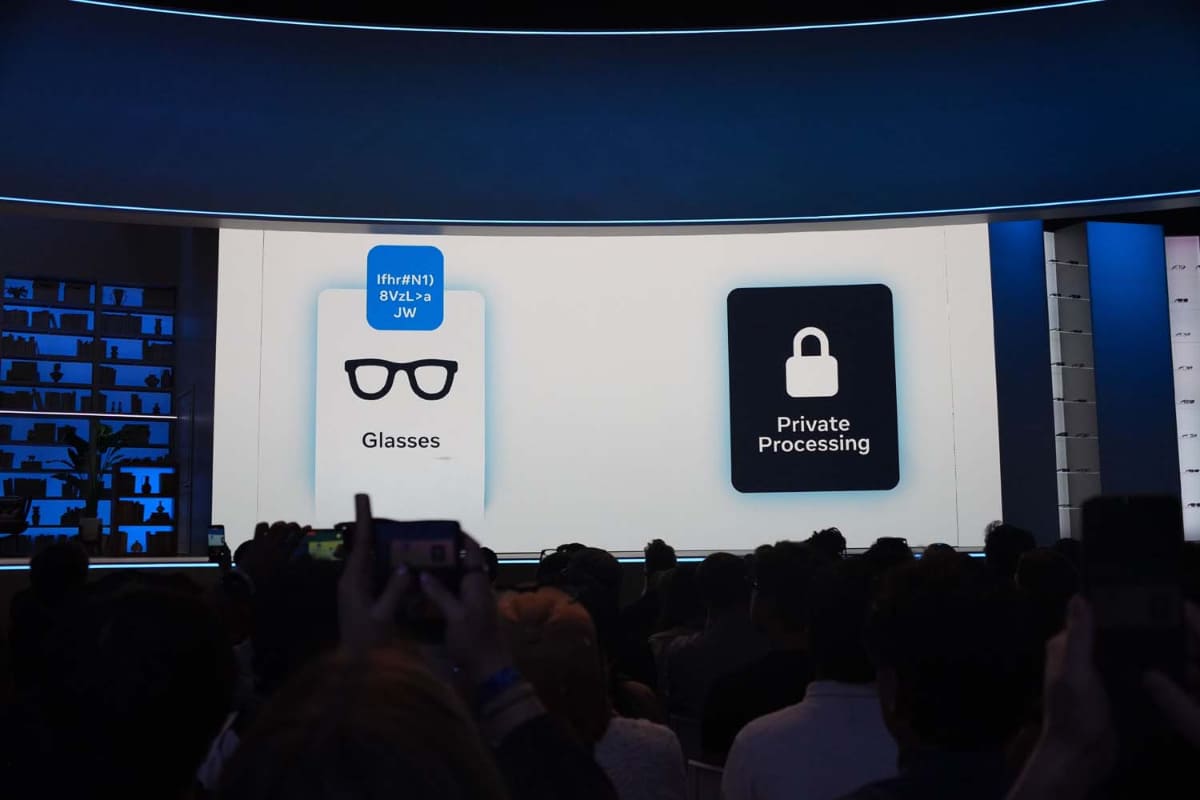 AIグラスとの間の処理は「Private Processing」で、本人以外内容がわからない仕組みに