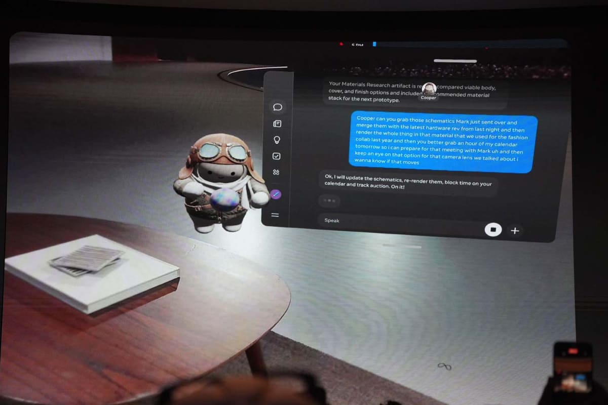 Meta VR Glassesのデモ。画面内にはMeta Museがいる