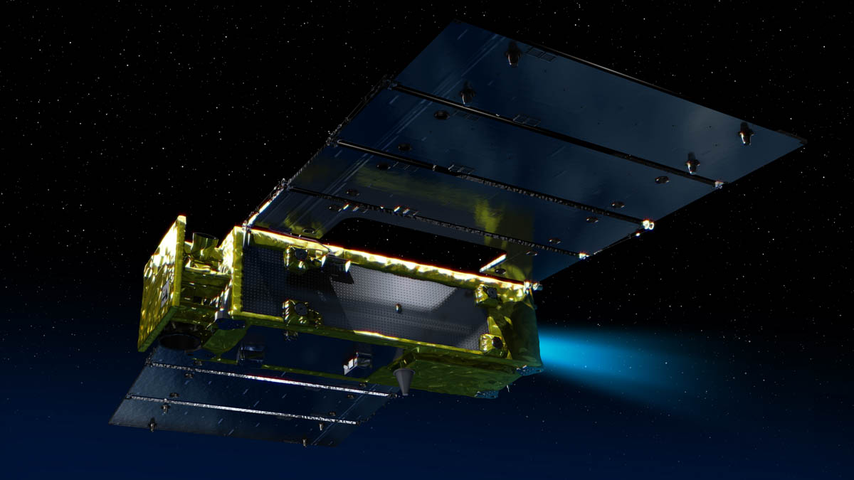 イオンエンジンで軌道を維持する超低高度衛星技術試験機「SLATS」(クレジット：JAXA)