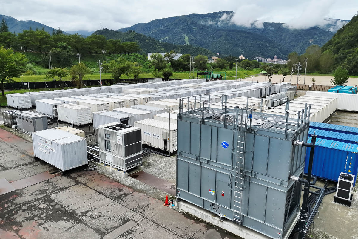 ゲットワークスが新潟県湯沢町に設置したコンテナデータセンター