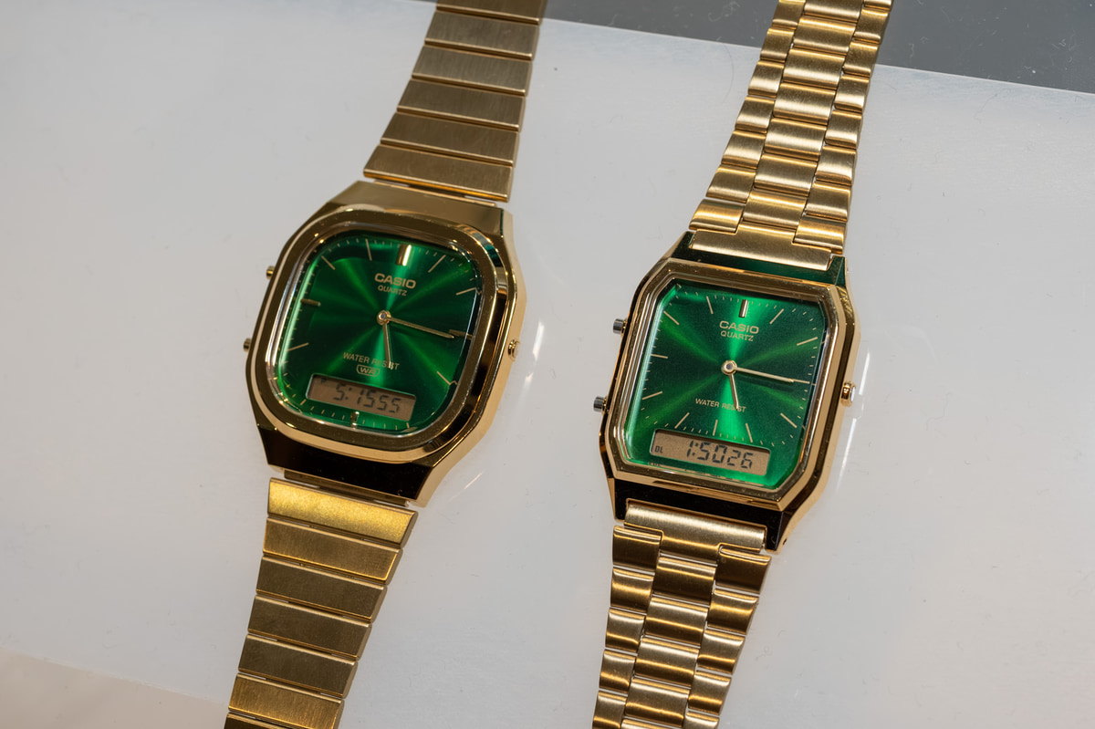左から「AQ-240EG-3AJF」「AQ-230GA-3AMQYJF」