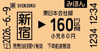 磁気乗車券(30×57.5mm)