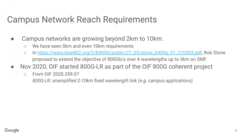 光ethernetの歴史と発展 到達距離10kmの 800g Lr に向け Coherent Lite方式の検討を求めるgoogle ネット新技術 Internet Watch