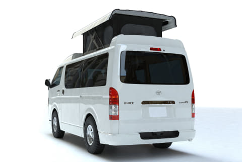 ケイワークス、水平ポップアップルーフ搭載ハイエースを明日（18日