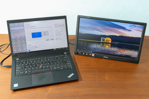 USB Type-Cケーブル1本で繋がるモバイルモニターが便利!! どこでも