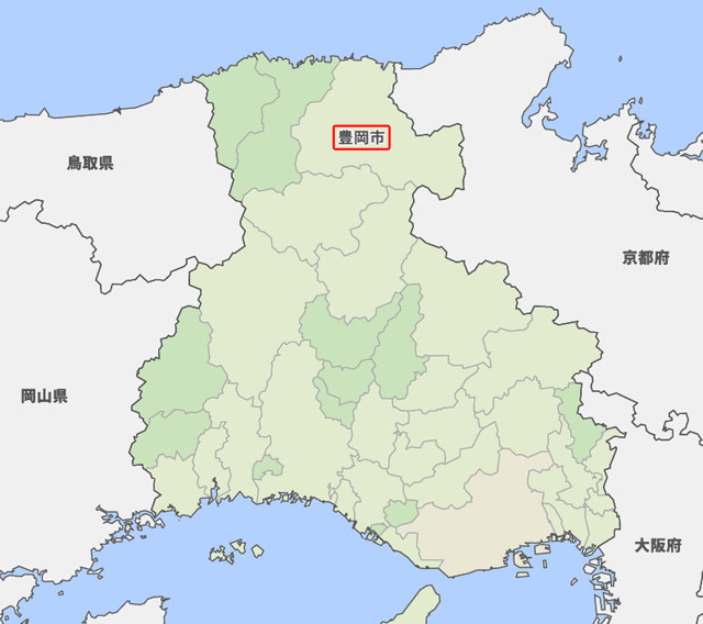 兵庫県豊岡市の位置