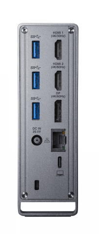 USB Type-Cケーブル1本で接続し、最大3台のディスプレイに4K画像を出力