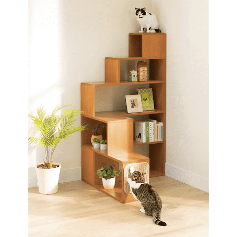 キャットタワー付きデスクなど「猫とテレワークできる家具」4