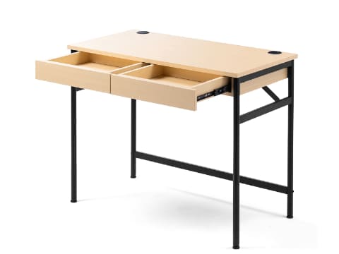 背面にタップ受けを備えたスッキリ配線できるPCデスク「100-DESKH071M 