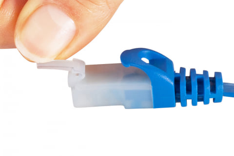 180度曲げても折れないツメが付いたCAT6フラットLANケーブル「LA-FL6TS