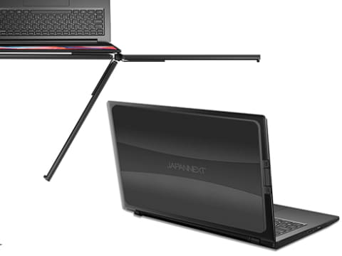 ノートPCに装着して使う、開閉・回転可能なモバイルディスプレイ「JN