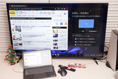 50V型チューナーレステレビにWindowsの画面をミラーリング、快適に使う