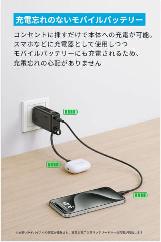 Anker Power Bank （30W, Fusion, Built-In USB-C ケーブル