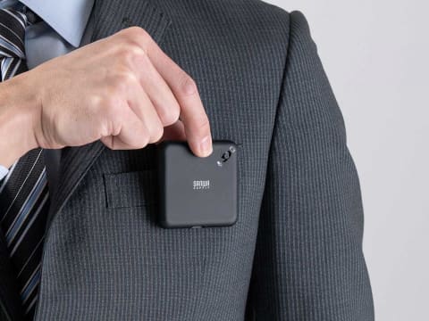 スマホに付けることで通話内容を録音できるレコーダー「400-SCNICR3BK