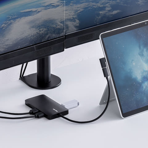 USB Type-C接続のコンパクトなドッキングステーション「400-HUBCP24BK