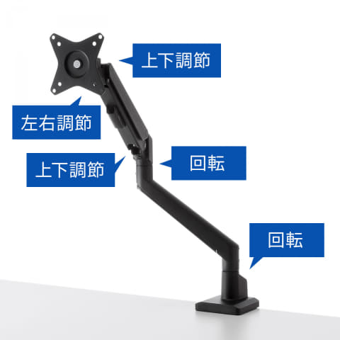 小さなクランプで取り付けやすいモニターアーム「CR-LAC1403