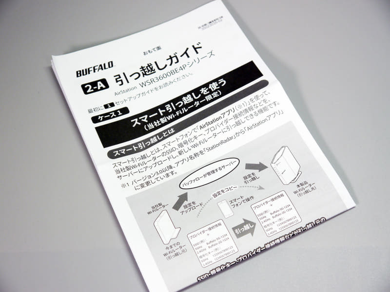 同社製品同士での引っ越し方法を説明したガイド