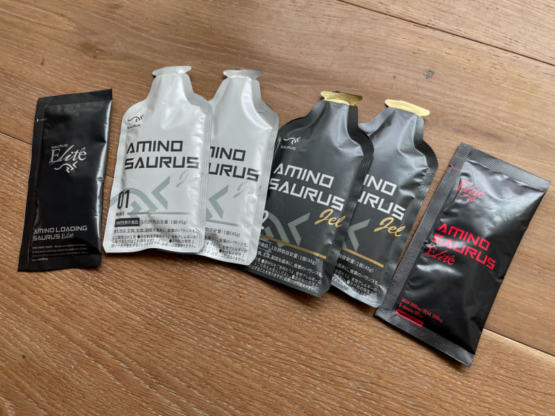 ジェルタイプの補給食としてAmazonでSAURUS 完走PACKというのを買ってみた