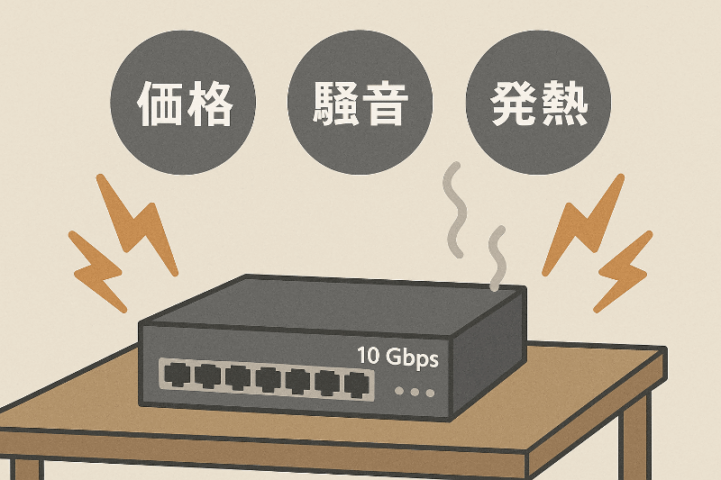 現状の小規模オフィス向けの10Gbps対応スイッチの課題