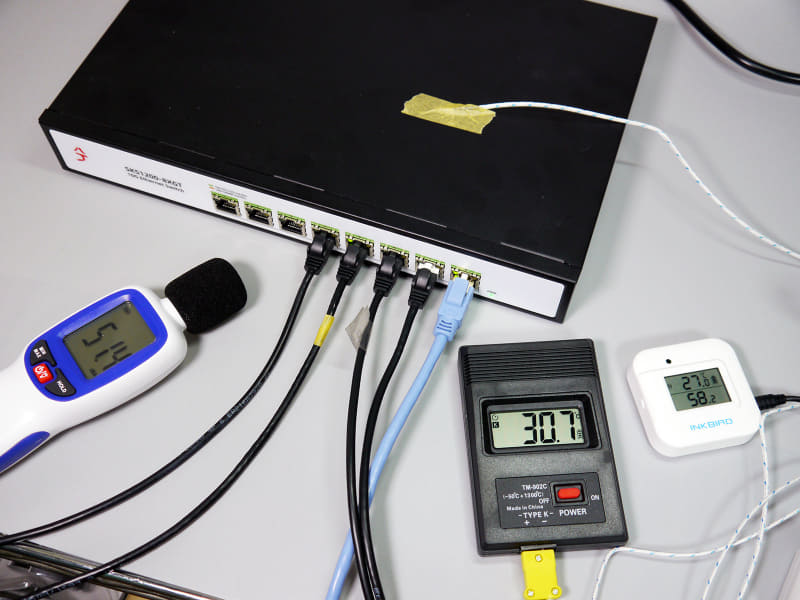 海外製の低価格10Gbpsスイッチでの検証結果。温度は低いが騒音がかなり高い