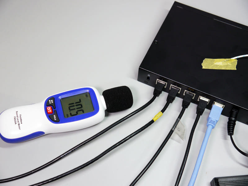 電源オン時の測定結果。フル回転すると、かなり大きな音になるが起動時のみ