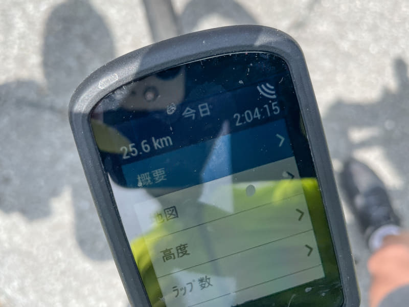 ゴール後のサイコンの表示は2時間4分。計測開始地点まで5～10分はかかっていると思うのでこれは2時間切れたかも!?