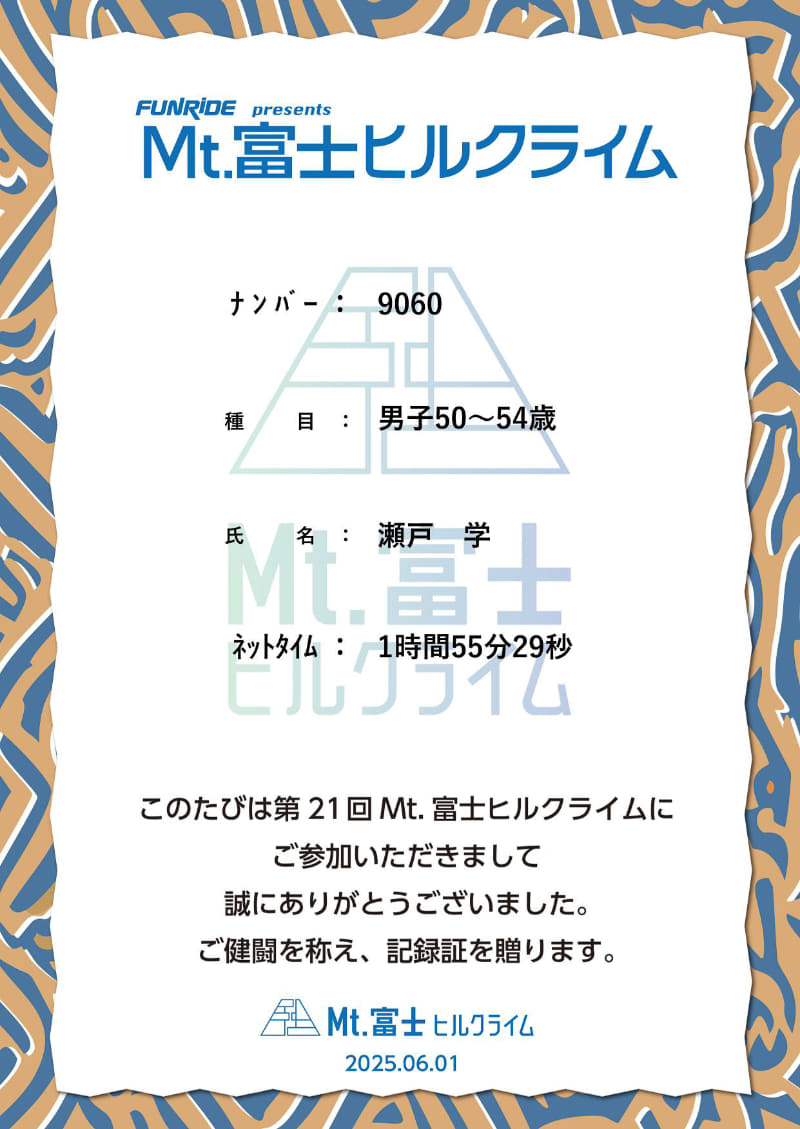 正式結果はなんと1時間55分29秒！ 自己記録を一気に17分も更新できた。レースに飲まれるって恐ろしい