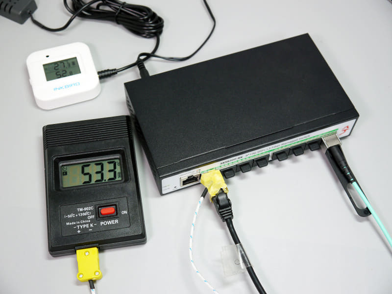 ASF-10G-T80の結果。外部温度は53℃前後となった