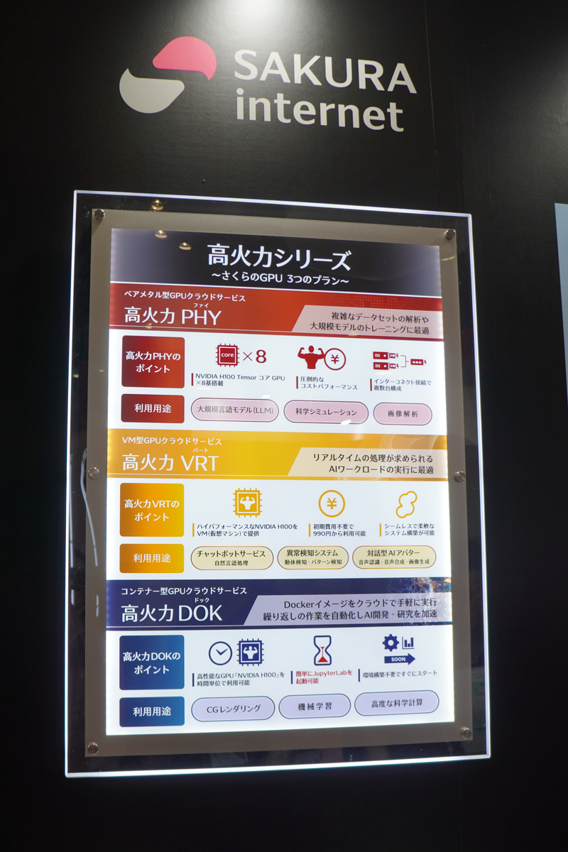 「高火力」シリーズの展示