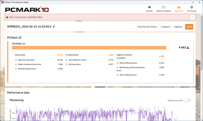 こちらは<a href="https://www.mouse-jp.co.jp/store/g/gmpro-l5i5u01bkbbaw101dec/?utm_source=internet_watch&utm_medium=content-text&utm_campaign=itwt_25071602&utm_content=pr" class="strong nb" target="_blank">MousePro L5-I5U01BK-B</a>の結果。スコアは大きく向上しており、これなら今後長期間にわたって快適に利用できるだけの性能を備えている