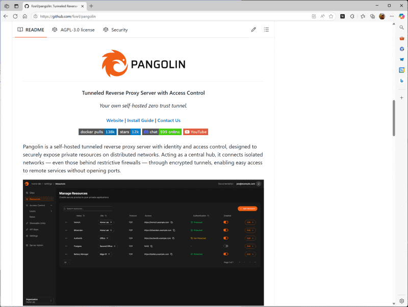 Pangolinを使って外部に公開する