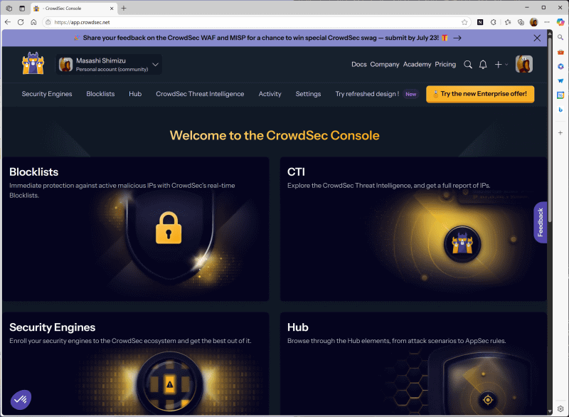 PangolinではCrowdsecを追加可能