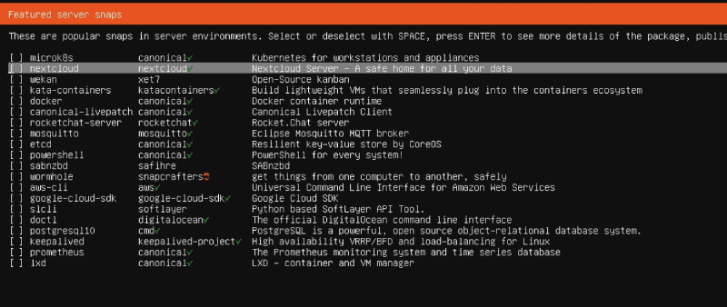 nextcloudをインストールできる