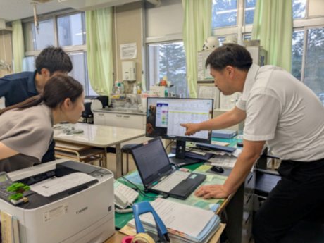 打ち合わせの際に利用（飯山市立城北中学校）