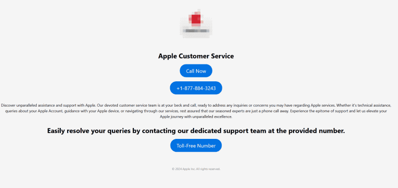 Appleをかたるフィッシングサイト